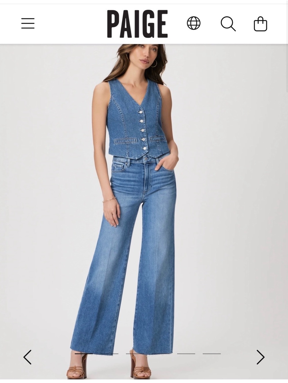 PAIGE Annesa 31 Women's Light Blue Wide-Leg Jeans